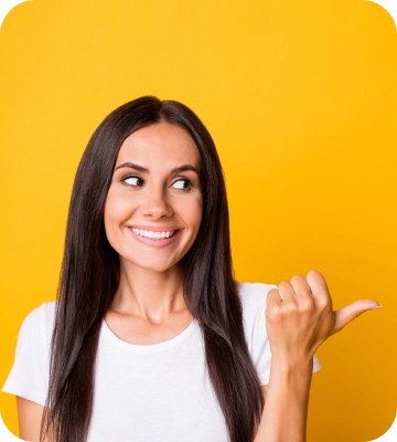 Photo of a woman with a yellow background